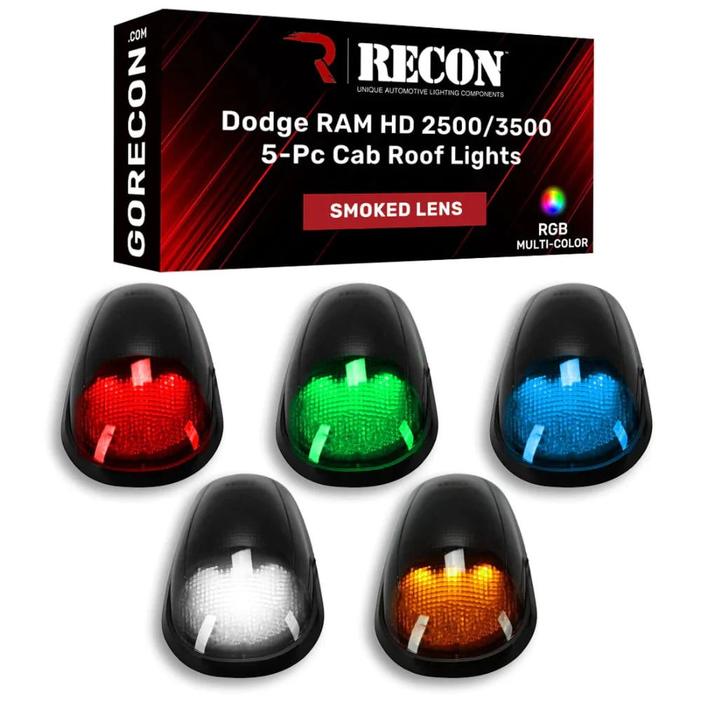 RECON 5 Piece Cab Roof Light RGB Multi-Colored LED's 03-18 Ram 2500 / 3500 - Image 2