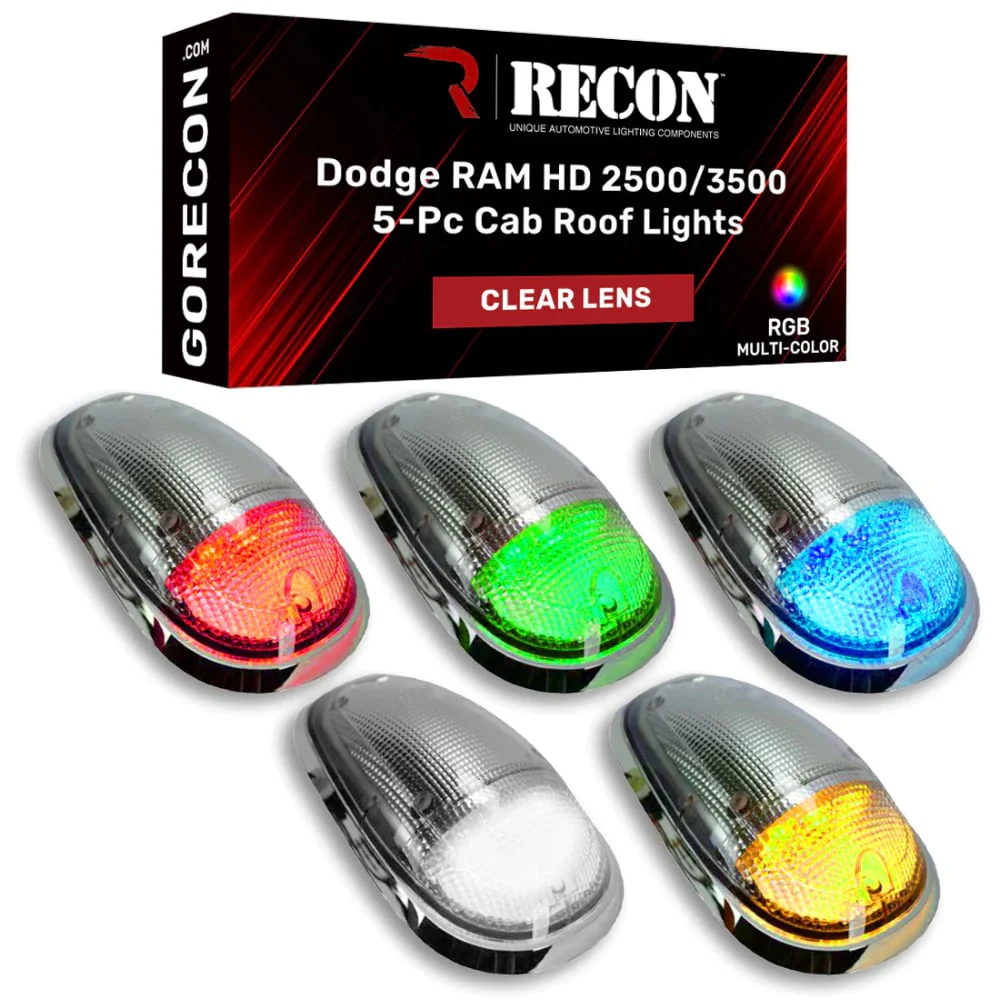 RECON 5 Piece Cab Roof Light RGB Multi-Colored LED's 03-18 Ram 2500 / 3500 - Image 3