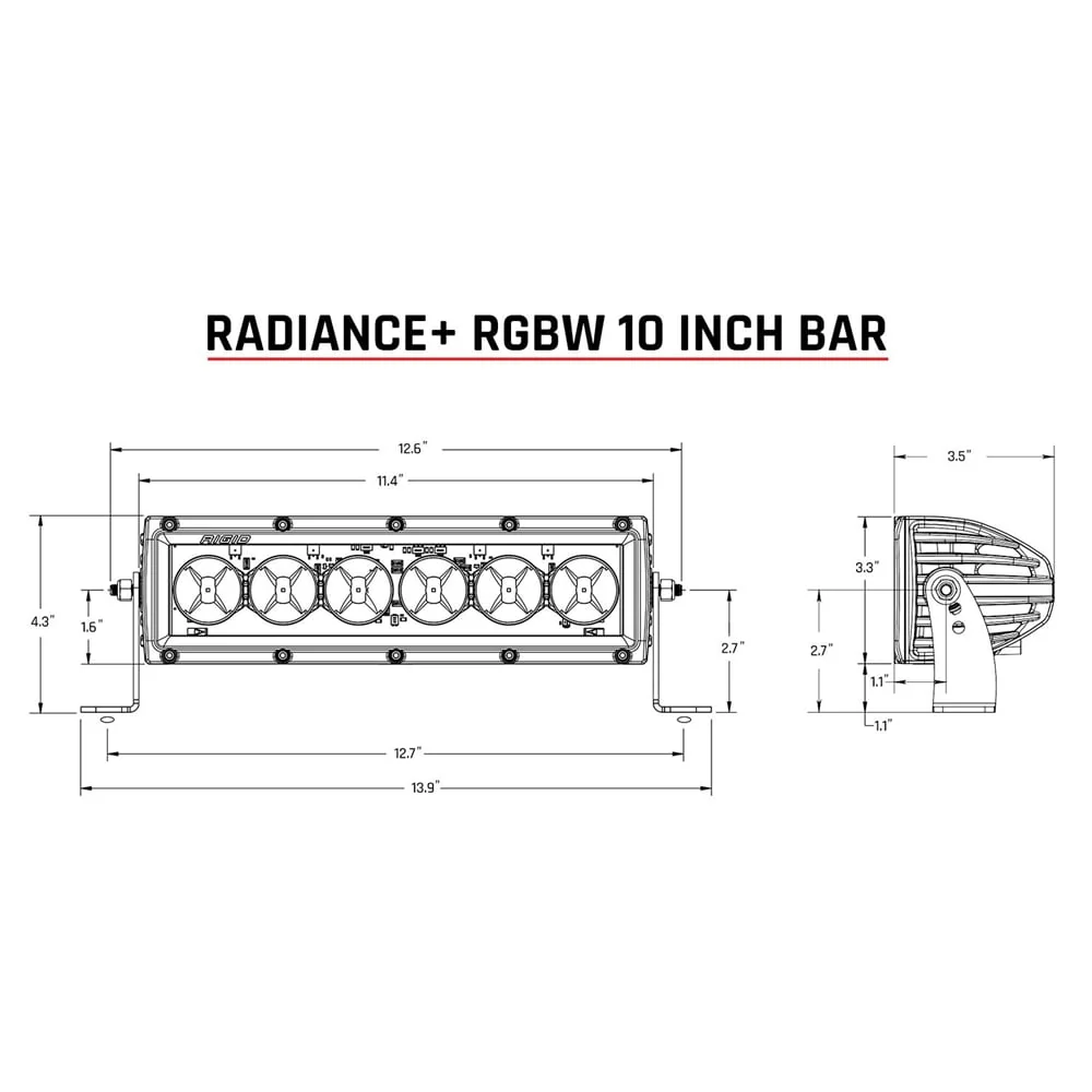Rigid Industries Radiance Plus 10 Inch RGBW Light Bar - Image 2
