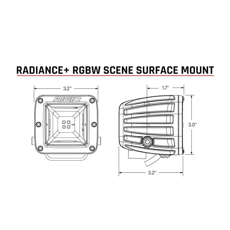 Rigid Industries Radiance Plus Scene RGBW Surface Mount Pair - Image 2