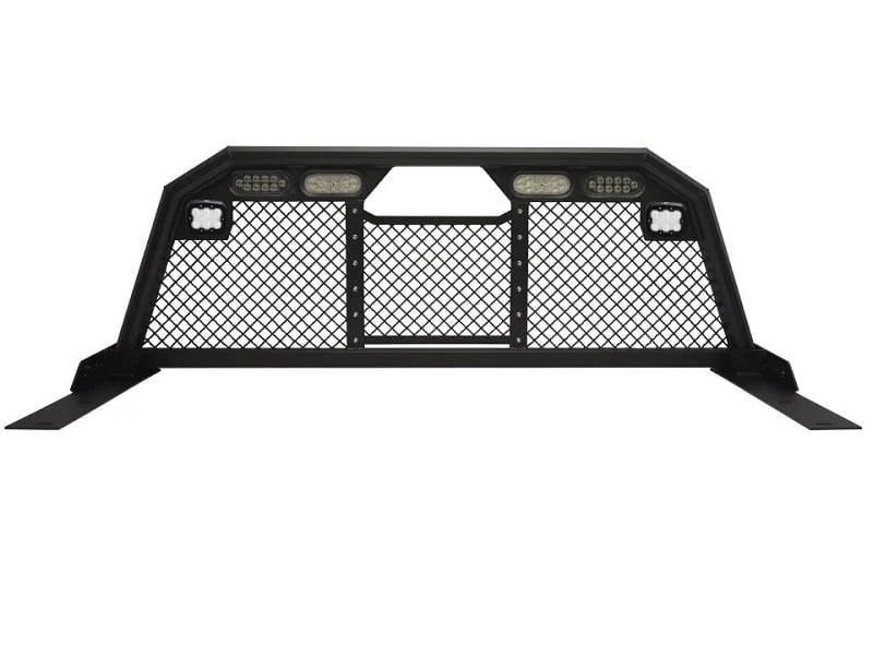 Royalty Core RC88T Billet Headache Rack w/ Integrated Taillights & Dura PODs 99-07.5 GM 6.6L Duramax