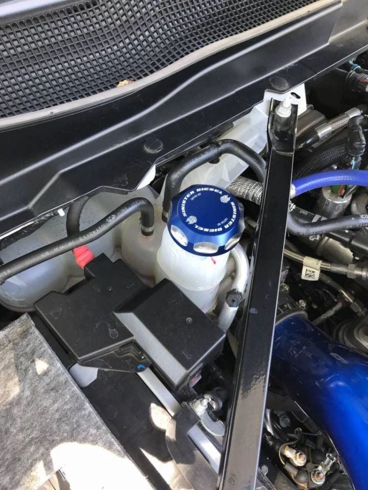 Sinister Diesel Anodized Blue Coolant Reservoir Cap 13-19 Ram 6.7L Cummins - Image 4