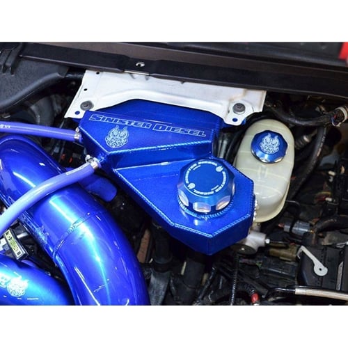 Sinister Diesel Blue Coolant Reservoir Degas Cap 94-16 Ford Powerstroke - Image 2