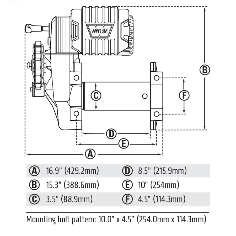 Warn M8274 Premium Series 10,000lb Winch With Steel Rope - Image 3