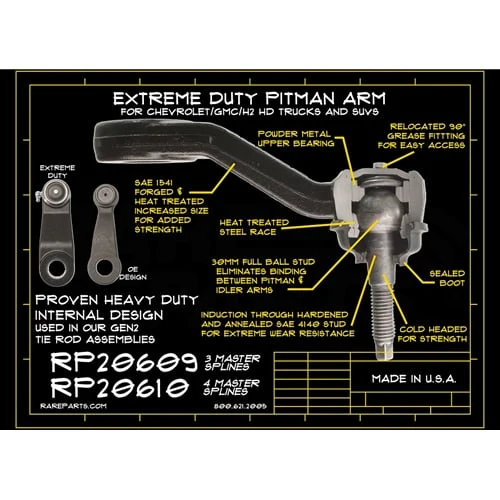 Rare Parts Extreme Duty Pitman Arm 01-10 6.6L GM Duramax - Image 3