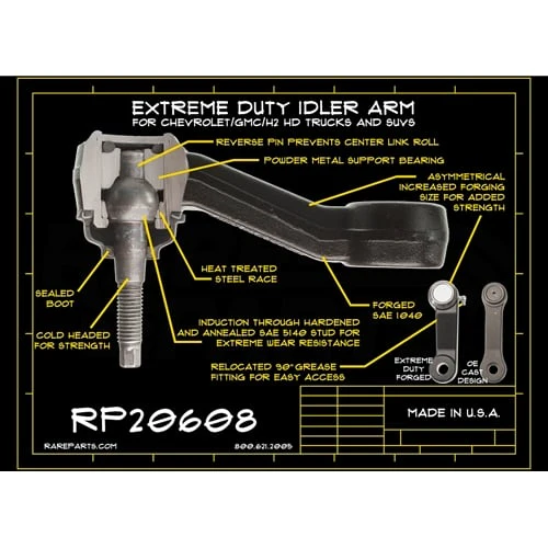 Rare Parts Extreme Duty Pitman and Idler Arm Kit 01-10 6.6L GM Duramax - Image 6