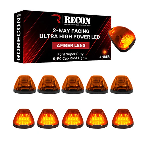 RECON 5 Piece LED Cab Light Set 2-Way Front & Rear Facing 99-16 Ford F-250 - F-550 SuperDuty - Image 3