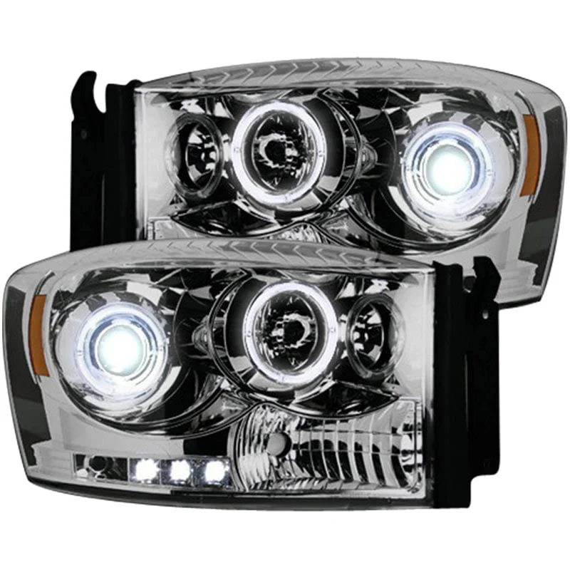 RECON Clear Projector Headlights with CCFL Halos 06-09 Dodge Ram - Image 2