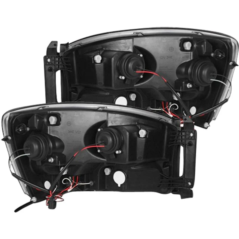 RECON Smoked Projector Headlights with CCFL Halos 06-09 Dodge Ram 264199BK - Image 3