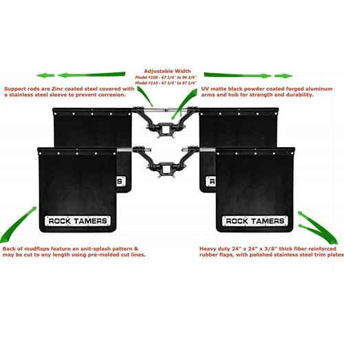 Rock Tamers Mudflap System for 2" Receiver Hitch - Image 5
