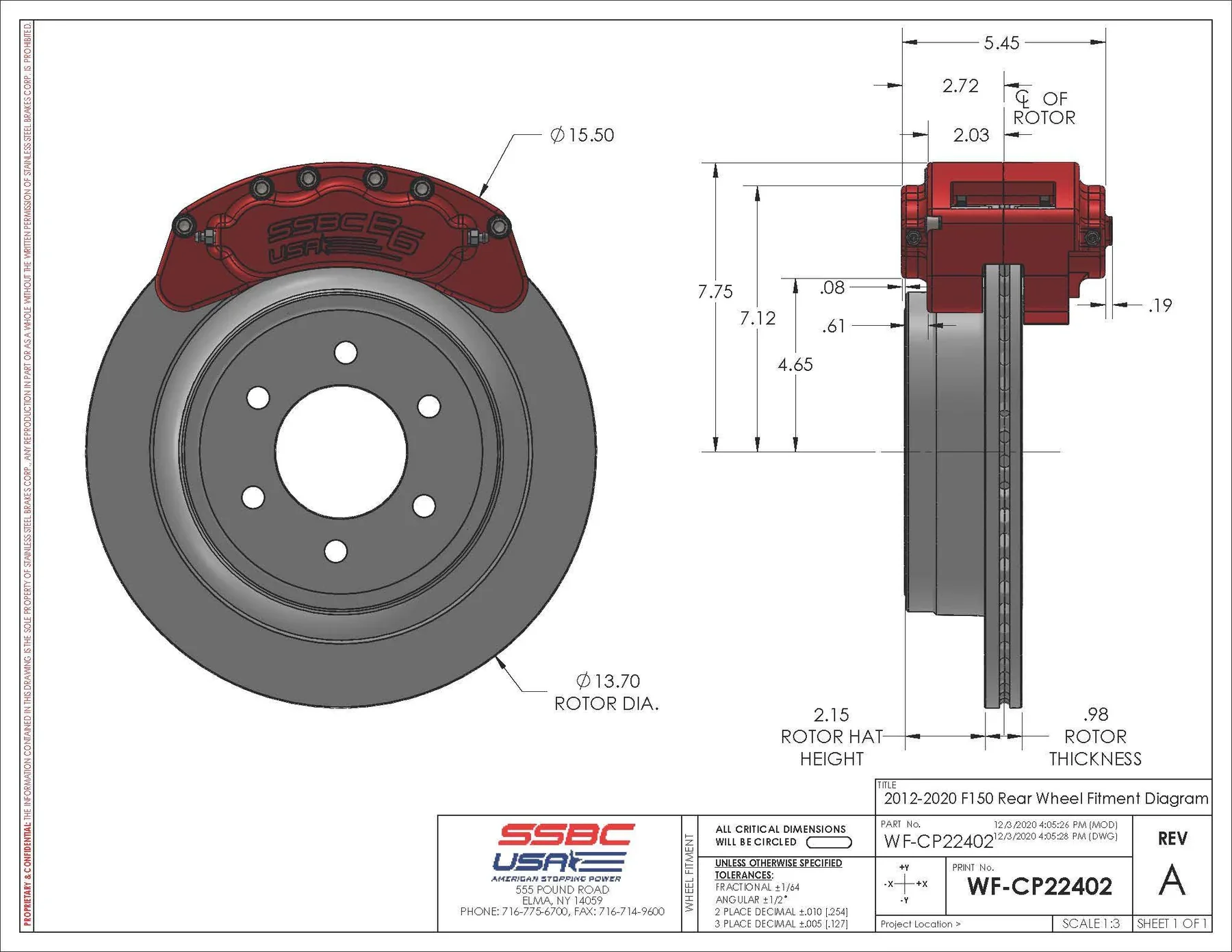 SSBC-USA B6-Brawler Direct Fit Rear Disc Brake Upgrade Kit With Rotors 18-20 Ford 3.0L Powerstroke F-150 4WD - Image 5