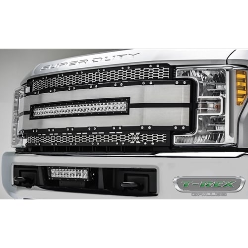 T-Rex Torch Series Brushed Replacement Grille with 30" LED Light 17-19 6.7L Ford Powerstroke - Image 2
