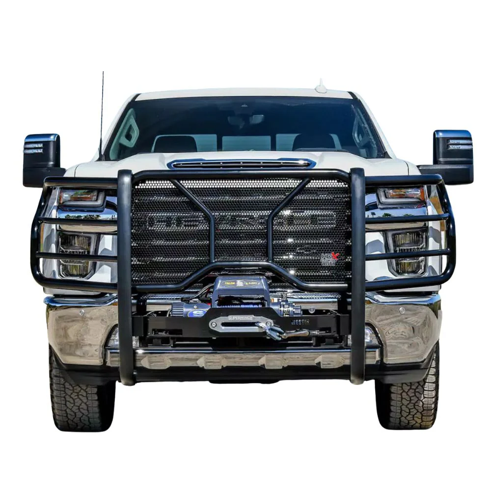 Westin HDX 3-Piece Black Winch Mount Grille Guard 20-26 GM 2500HD/3500HD - Image 2